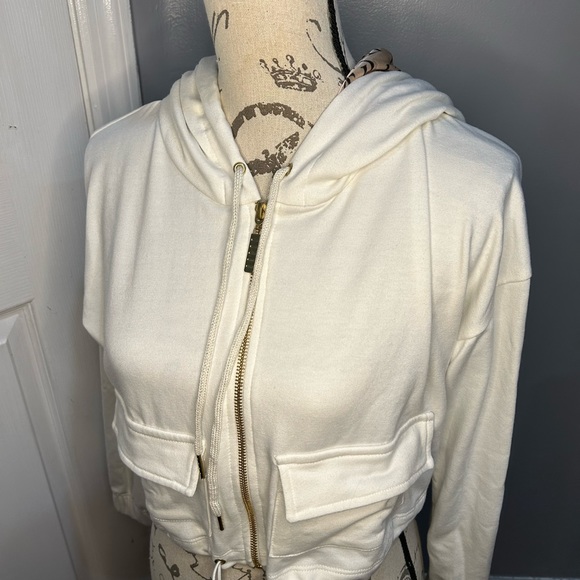 Fashion Cloud Official Cropped Off-White Jacket Medium - Picture 2 of 16